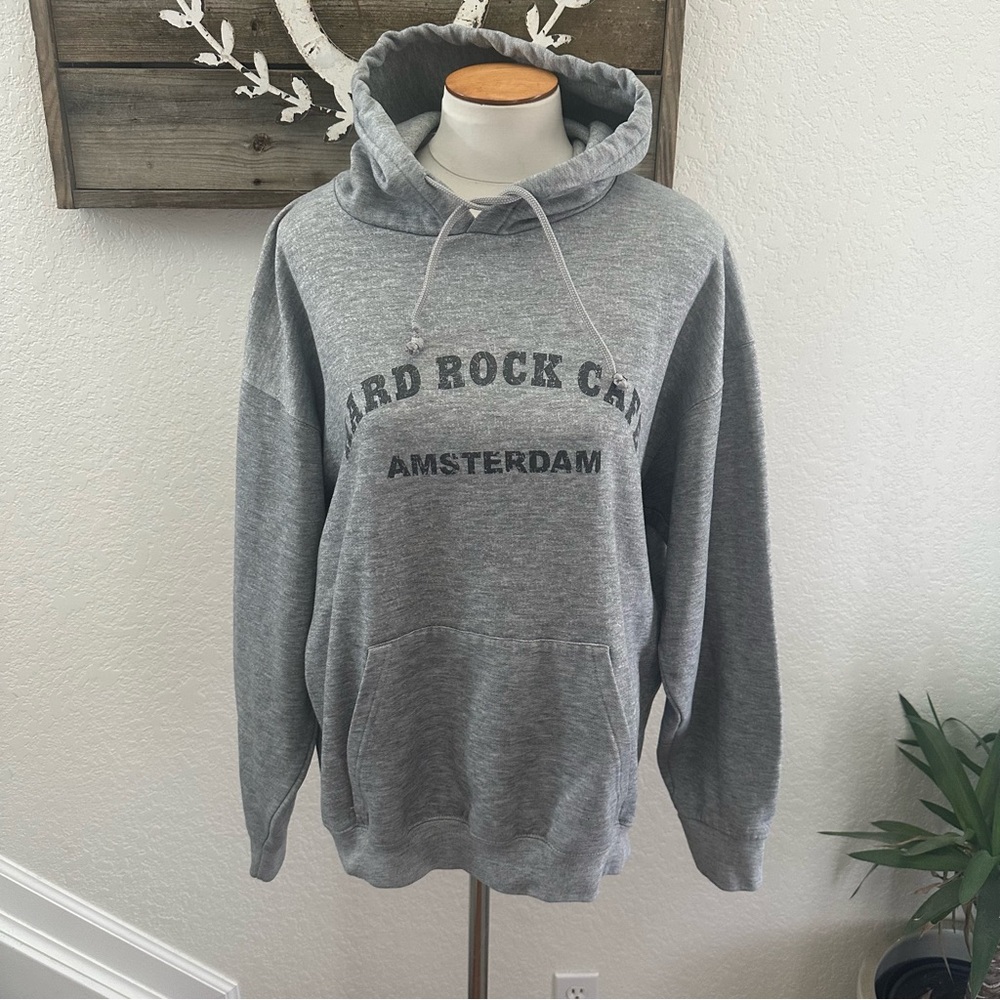 VTG Hard Rock Cafe Amsterdam Gray Hoodie for Men size XL